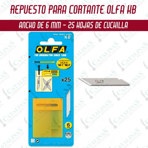 Repuesto De Cutter Olfa Mod. Kb 6mm Blister X25 Microcentro 0