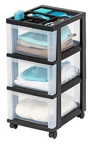 Iris USA MC-303-Top Plastic Storage Drawer Cart 1