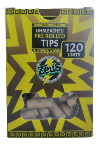 Zeus Unbleached Pre Rolled Tips Armored Filters 120 Units 0