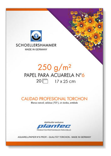 Plantec Block Torchon Watercolor Glued 17x25 250 Grs.x 20 H 2