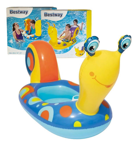 Inflatable Snail Boat Float with Strong Grip for Kids Pool Fun 0
