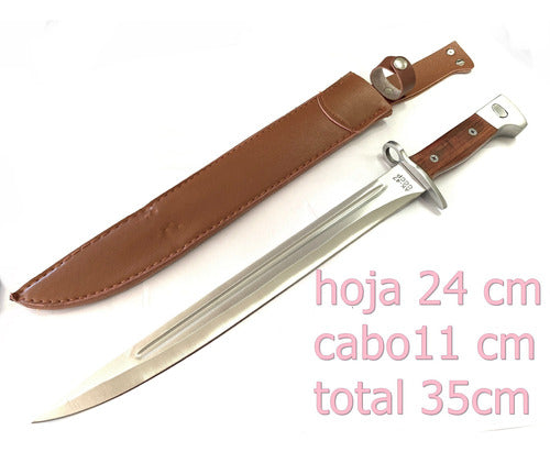 Cuchillo Militar Tipo Bayoneta Rusa 39cm Con Funda Cuerina 0