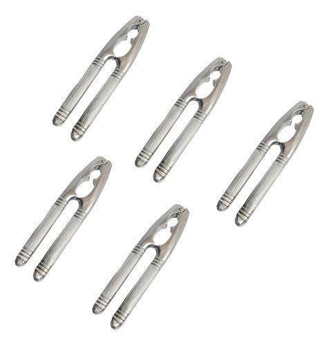 Real Set X 5 Nut Crackers Aluminum Cast 17cm Durable 0