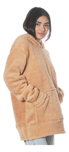 Plush Kangaroo Bicolor Hoodie for Women Warm Hoodie H16 13