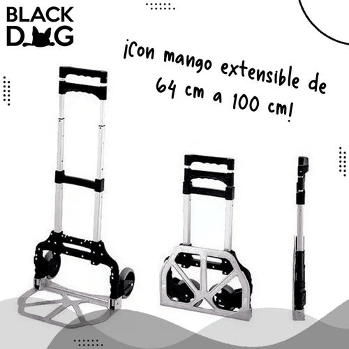 BLACK DOG Carro De Mano Plegable Y Extensible Carga Hasta 80kg Bde 1