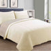 City White Plain Reversible Bedspread Set + 2 Pillow Shams - Queen Size 0