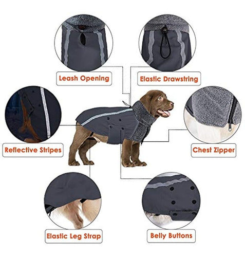 Slowton Winter Dog Coat, Warm Fleece Lining 1