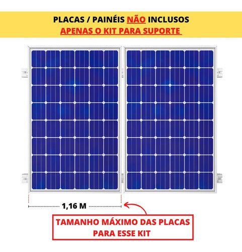 Kit Estrutura Suporte 03 Placas Solar Telha Colonial 1,20m 3