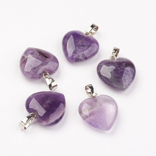 Natural Amethyst Heart Pendant 1