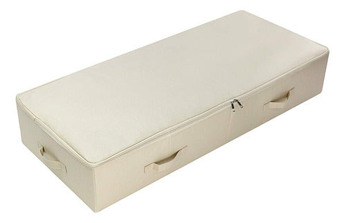 Iwill Create Pro Ultra Large Under Bed Storage Organizer Box With Lid, Folding Design With 6 Handles, Beige 0