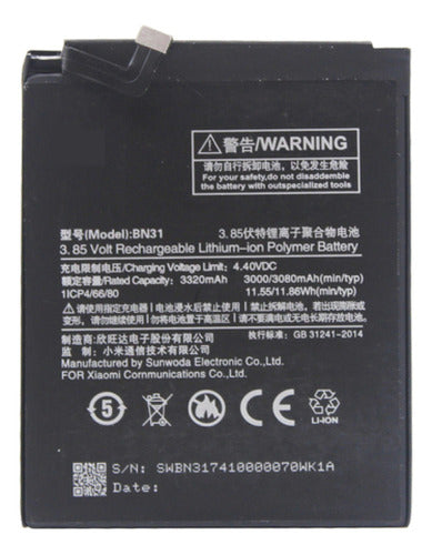 Batteries for Xiaomi Redmi S2 Mi A1 5X MDG2 BN31 3080 mAh 0