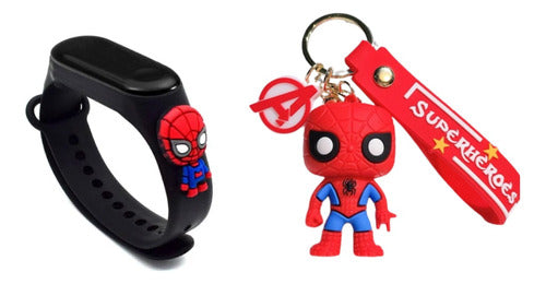 Kids Digital Watch + Spiderman Keychain 0