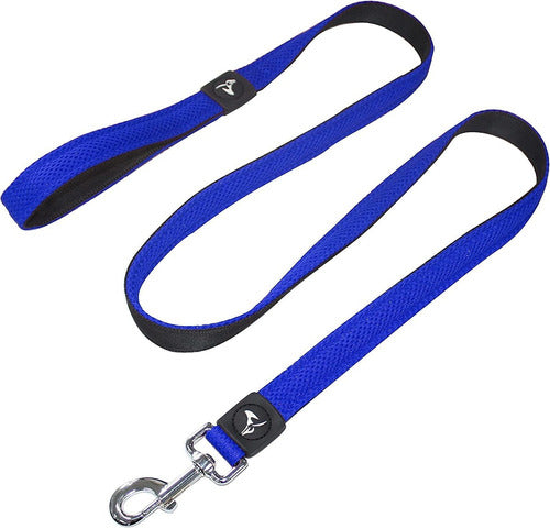 Correa De Paseo Para Perros Doble Capa Talle L - Azul 0