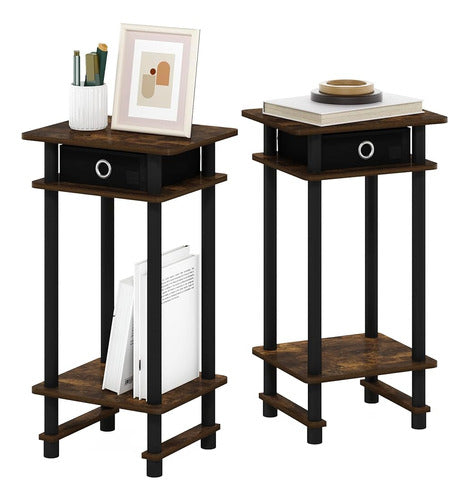 Furinno Turn-N-Tube Nightstand/Night Table with Drawer 3