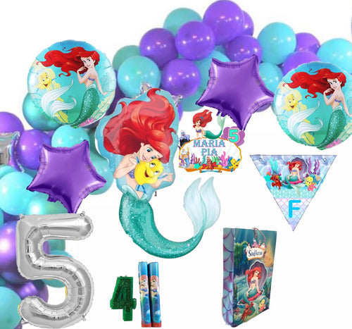 Generic Set of Ariel Mermaid Balloons for Birthday Decoration 1