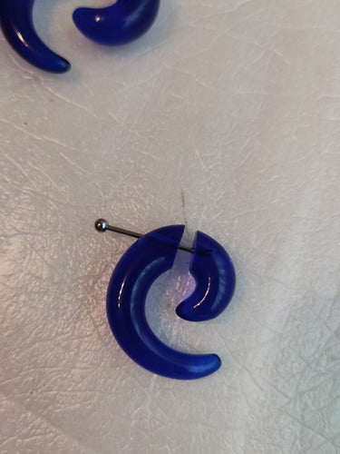 Acrylic Steel Spiral Fake Expander Horn Earrings Piercing 3-4 cm 84