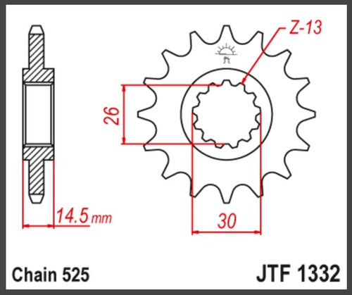 Piñon Jt 1332 Honda Cb 750 Nighthawk 14 Dientes 1