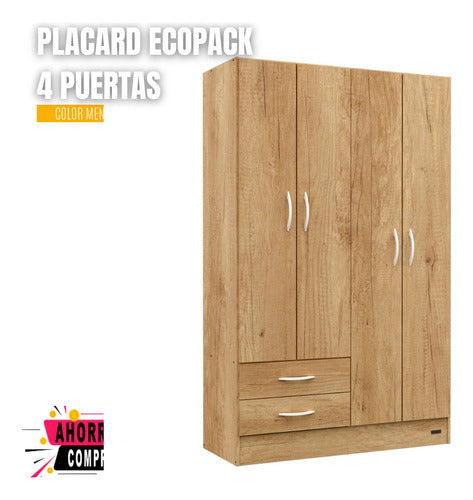 Mosconi Mueble Ropero Placard 24 Pack Con 4 Puertas 2 Cajones 2