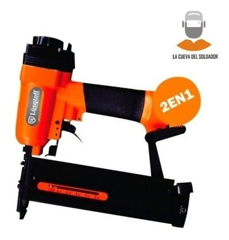 Lüsqtoff 9040 2-in-1 Pneumatic Nailer & Stapler with 9040 Staples and 20mm Nails by La Cueva 1