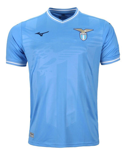 Men's Official Lazio Home Jersey 2023/2024 with Champions League Patches and Immobile Printing 0