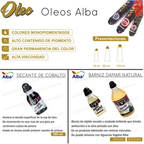 6 Alba Professional Oils 60ml Tubes Group 2 Paint 3