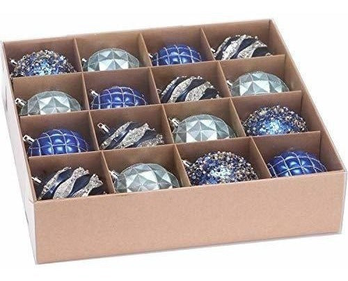 Sea Team 16 Christmas Tree Baubles Dark Blue/Grey 8cm 1