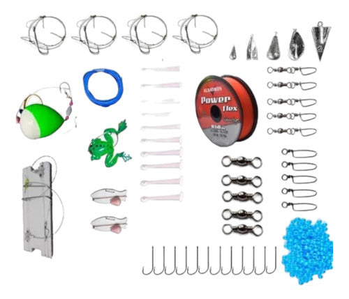 ALBACORA Fishing Kit: Hooks + Lines + Weights + Accessories 0