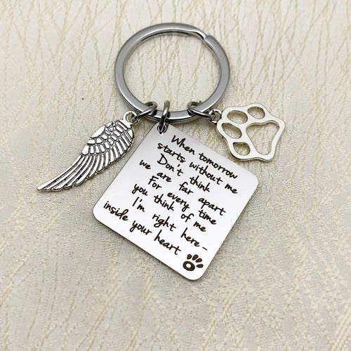 4 Cão Gato Pet Memorial Gifts Keychain, Memorial Keyring 5