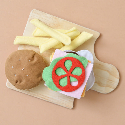 Fabric Hamburger Toy Set - Fabric Food Play 3