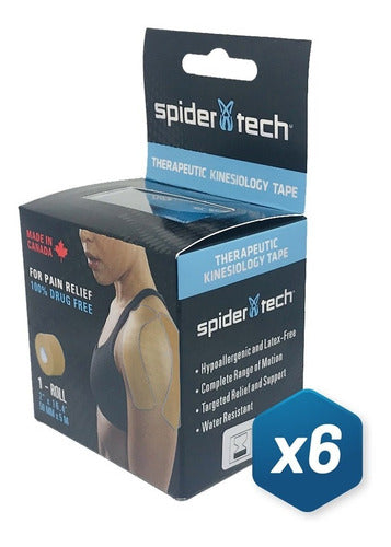 SpiderTech Kinesiology Tape Neuromuscular Spidertech / Pack of 6 1