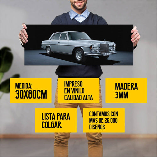 Mercedes Benz 1968 Auto 280 Sel 7 50 Picture 30x80cm 1