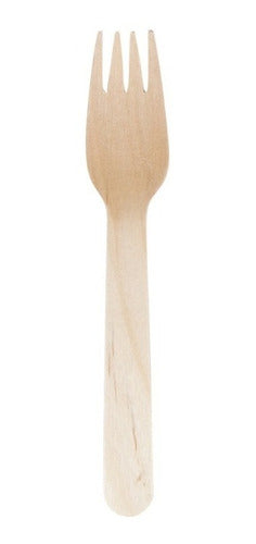 Disposable Wooden Forks (Pack of 12 Units) 1