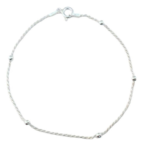 Inspira Joyas Pulsera Torbillon Con Bolitas En Plata 925 Italiana 19 Cm 0