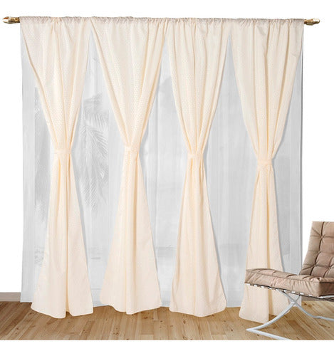 SentiteBella.uy Cortinas En Tela Kit Amelia 150x210 Panama Voile Colores 0