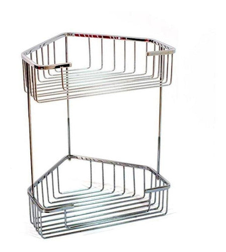 GENKI Double Corner Shelf Stainless Steel Resistant Bathroom 0