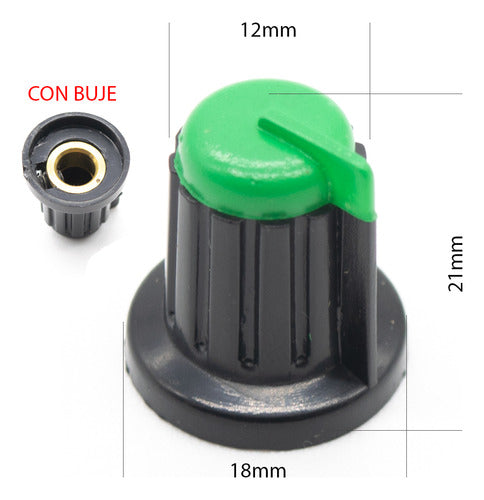 Elumiled 10 Potentiometer Knobs Green 18mm X 21mm Bronze Bushing 1