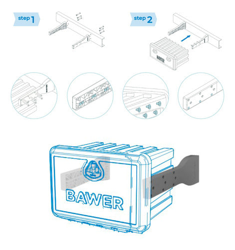 BAWER Tool Box Truck 100cm with Eco Vehicle Support Kit 1