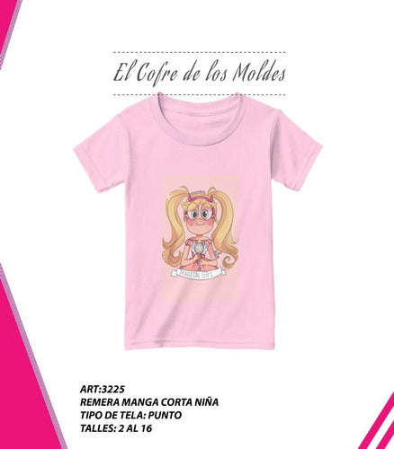 Molde Digital Remera Manga Corta Niña Pack Talles 2 Al 16 1