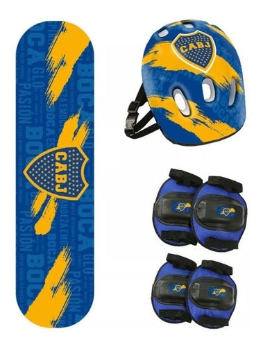 Skate Patineta 60x15 Set Proteccion Casco Boca River Oferta 0