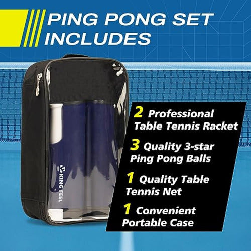 GENÉRICA Portable Table Tennis Paddle Set, 2 Rackets 4