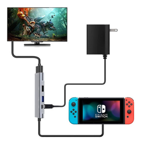 Rreaka HDMI Adapter Hub for Nintendo Switch OLED - X2 1