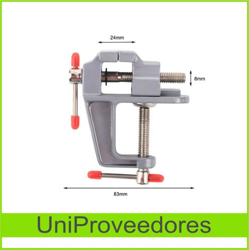 Uniproveedores Mini Portable Vice with 2-Inch Table Clamp 2