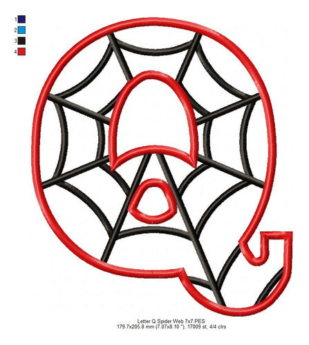 Elma Matrices Embroidery Machine Monogram Q Spider Web Letter Q 4455 4