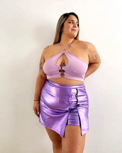 Moda Lissa Short Pollera Metalizado Talle Grande Plus Size Especial 6