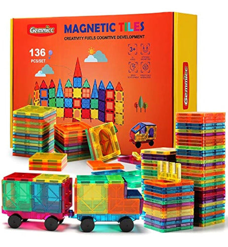 Gemmicc Luxurious Magnetic Tiles, 136 Pieces 0