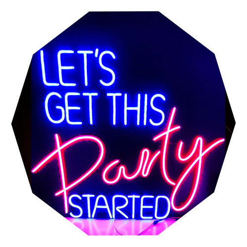 Rent LED Neon Sign Let's Party Started - Deco - Events 0