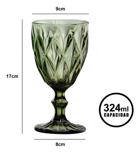 Embossed Wine and Water Goblet - Gray 1