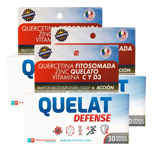 Framingham Pharma Quelat Defense Immune System Support Pack of 90 Capsules 0