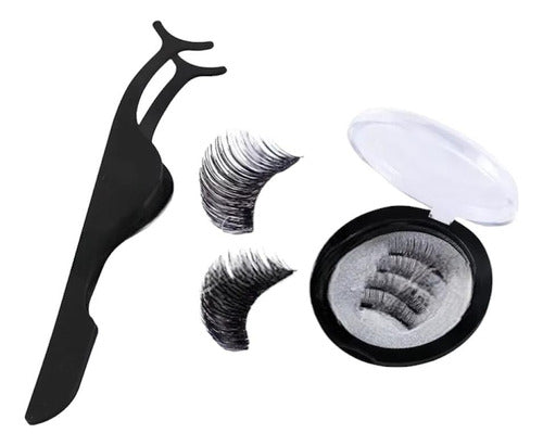 Beautifull Regalos Magnetic False Eyelashes Triple Magnet + Applicator Tweezer 0