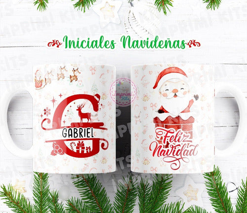 GANGAGRAM Diseños Navidad Tazas Alfabeto Diseño Sublimar Rojo #TN07 7